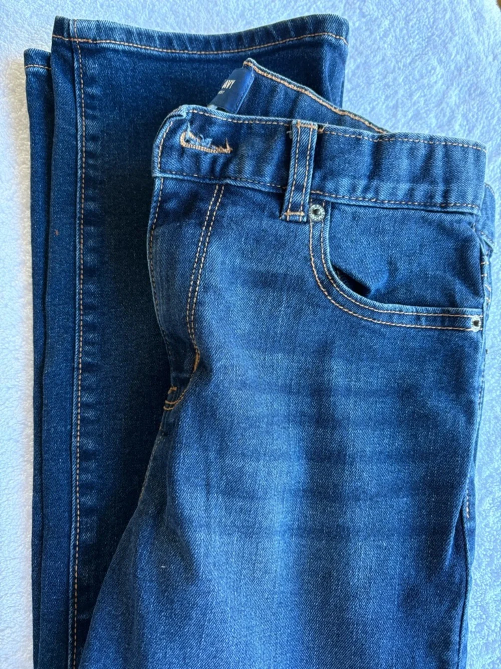 Old Navy Boys Size 14 Straight Jeans Medium Wash Adjustable Waist EUC